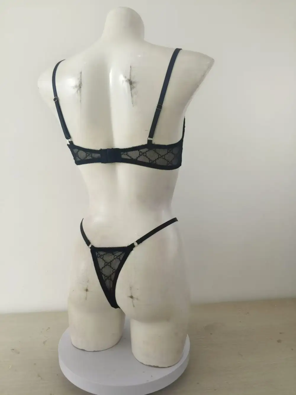 Sheer Diamond Mesh Bra And Panty Set