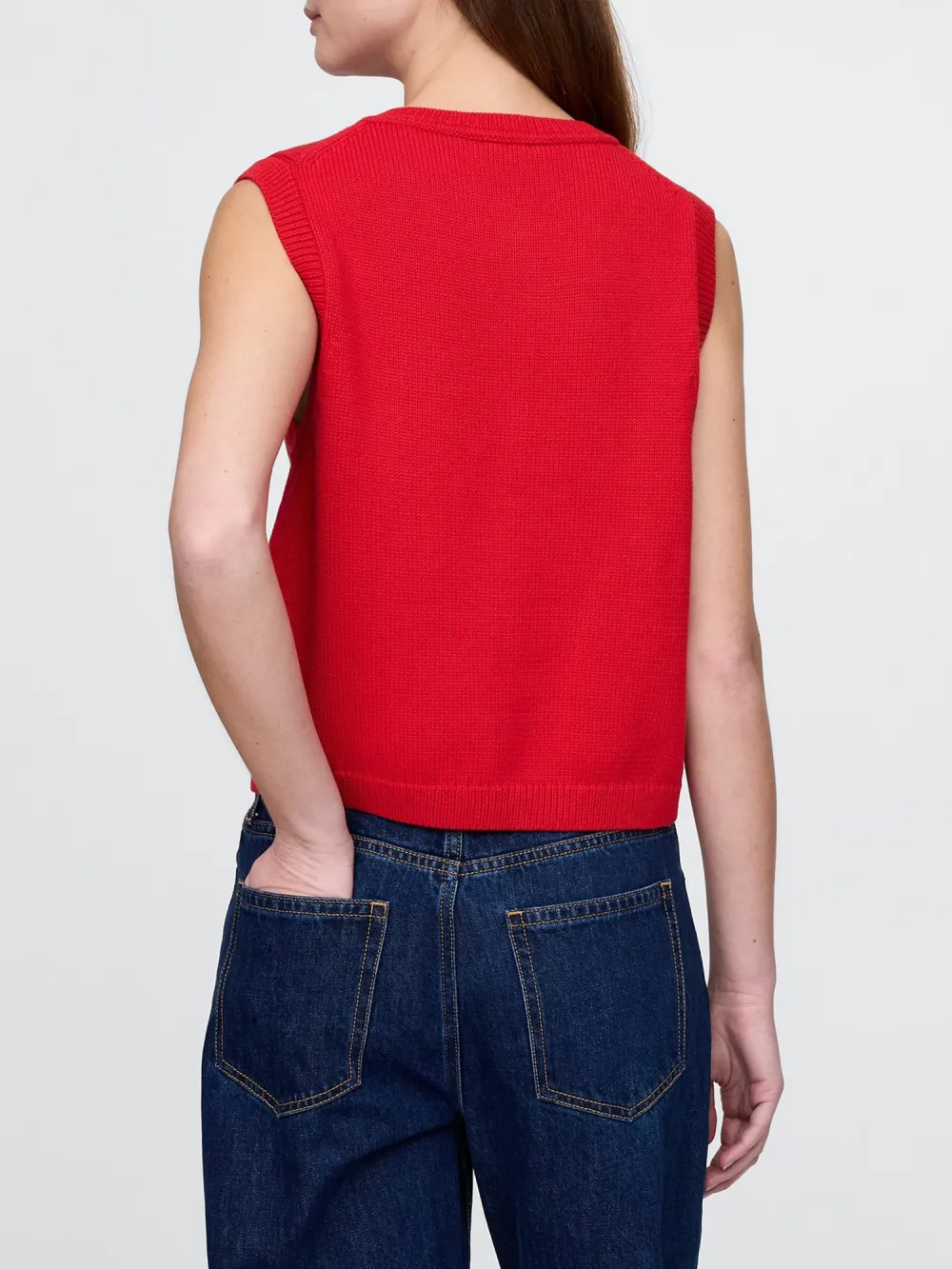 Round Neck Sleeveless Cardigan