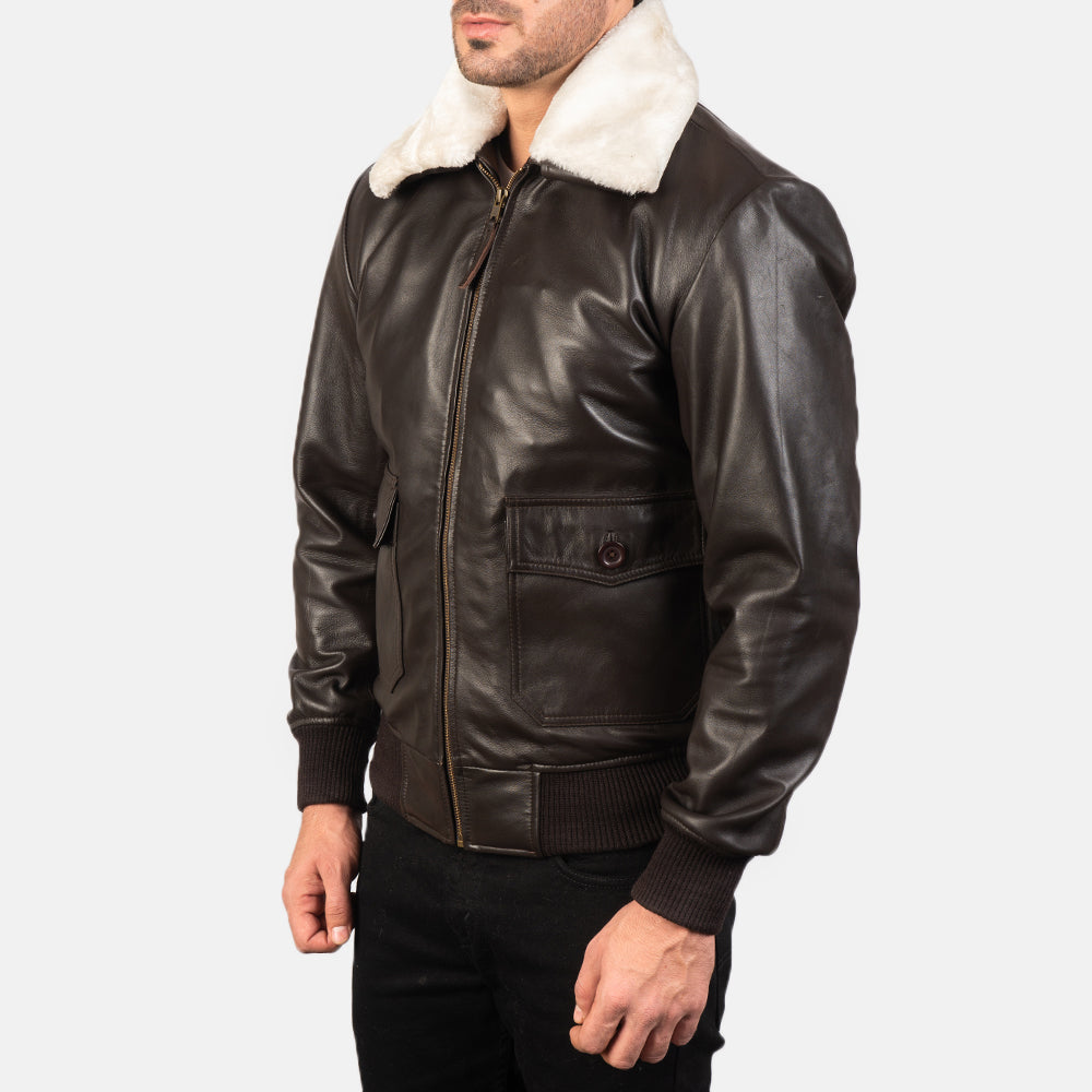 Men's Classic Refined Bomber Leather Jacket