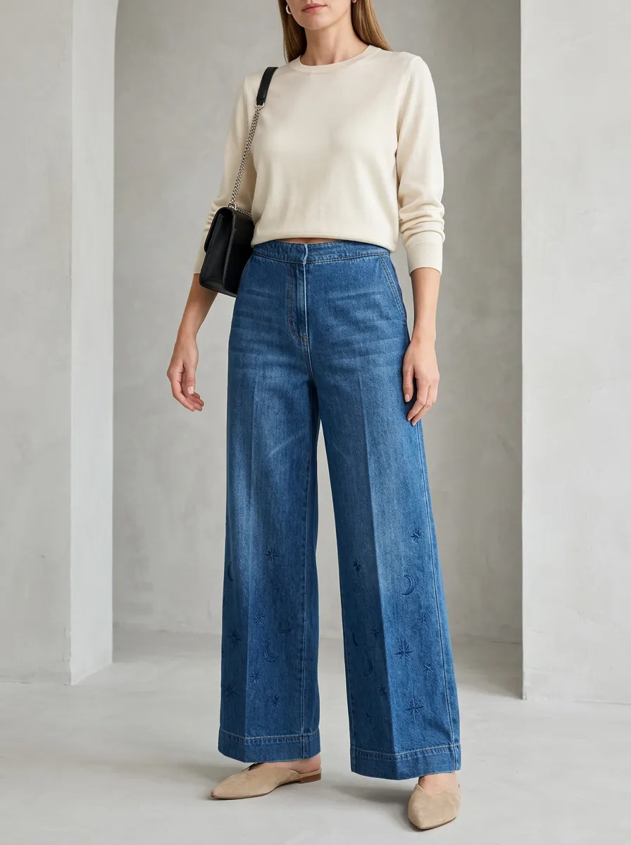 Women's Wide Leg Denim Jeans