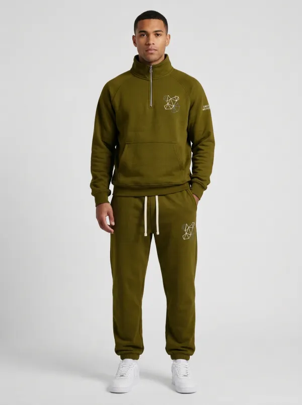 Men's Classic Geometric Pattern Print Jogger Set