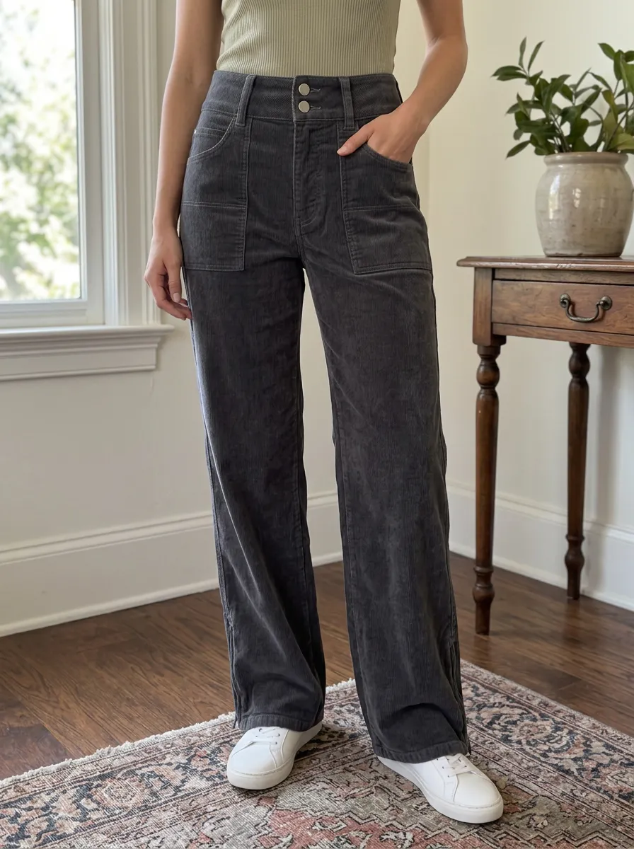 Women's Sonoma High-Rise Wide-Leg Corduroy Pants