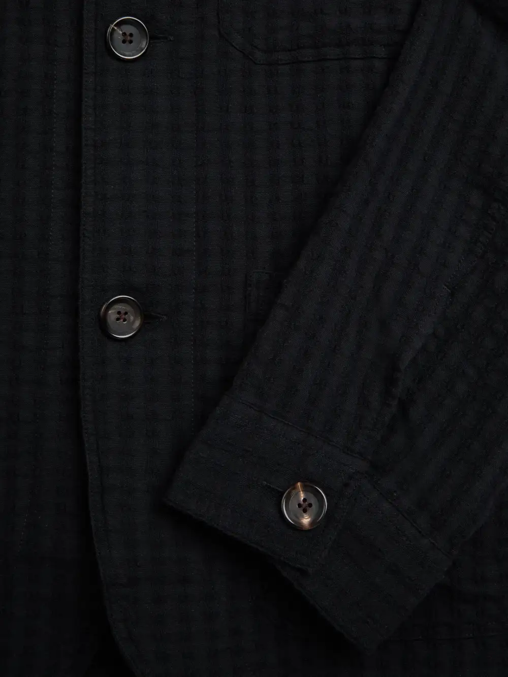 Black Long Sleeve Cotton Shirt Jacket