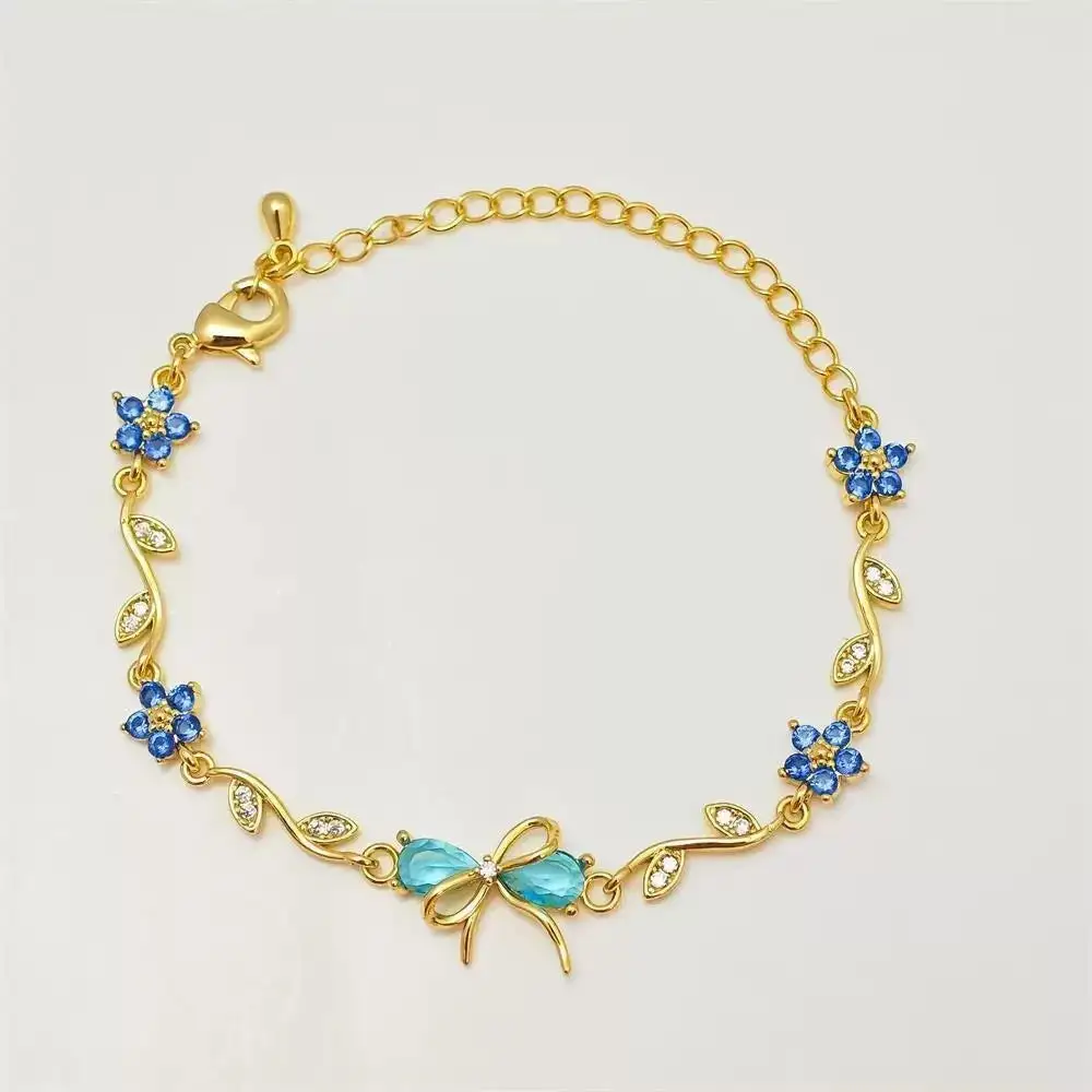 Whimsical Rhinestone Bow Fashion Bracelet