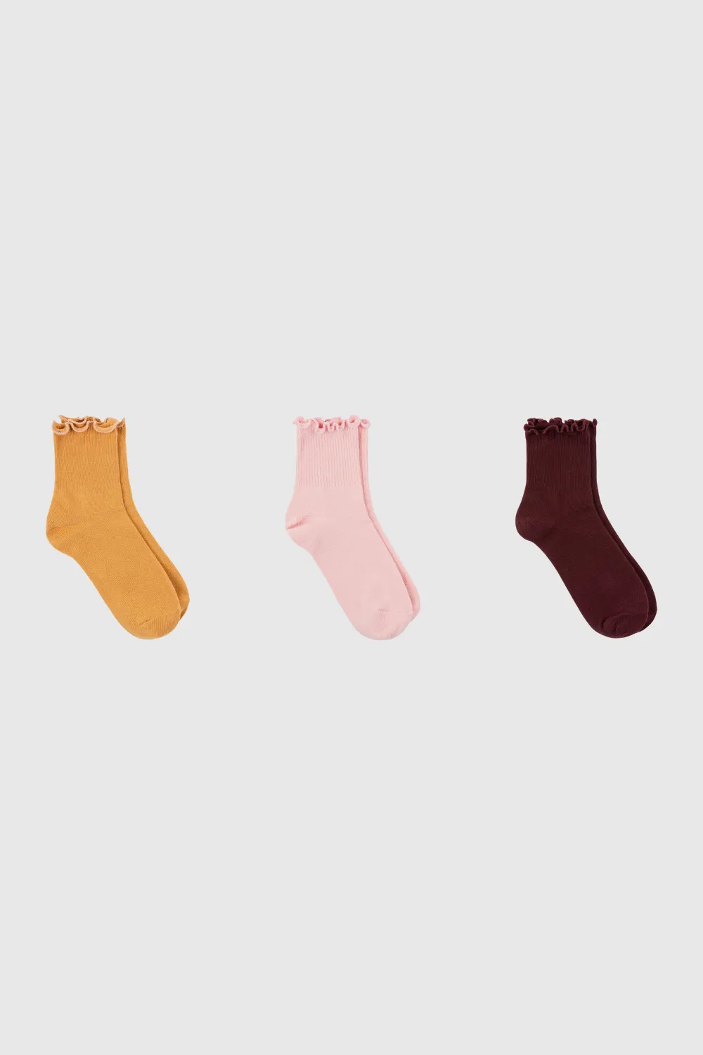 Ruffle Trim Socks - Three Pack