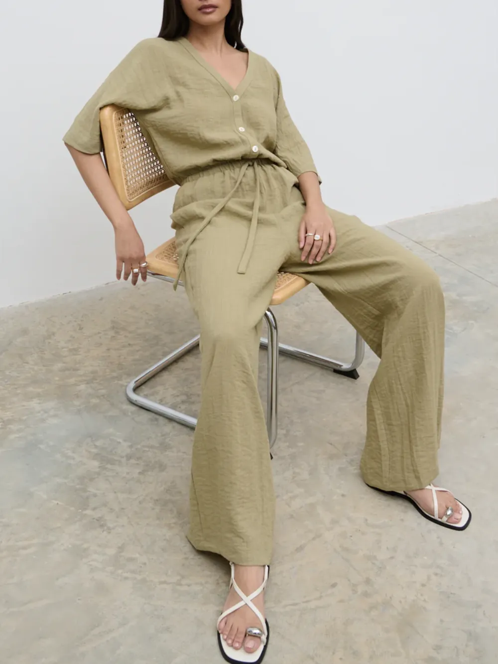 Daily V-Neck Jumpsuit