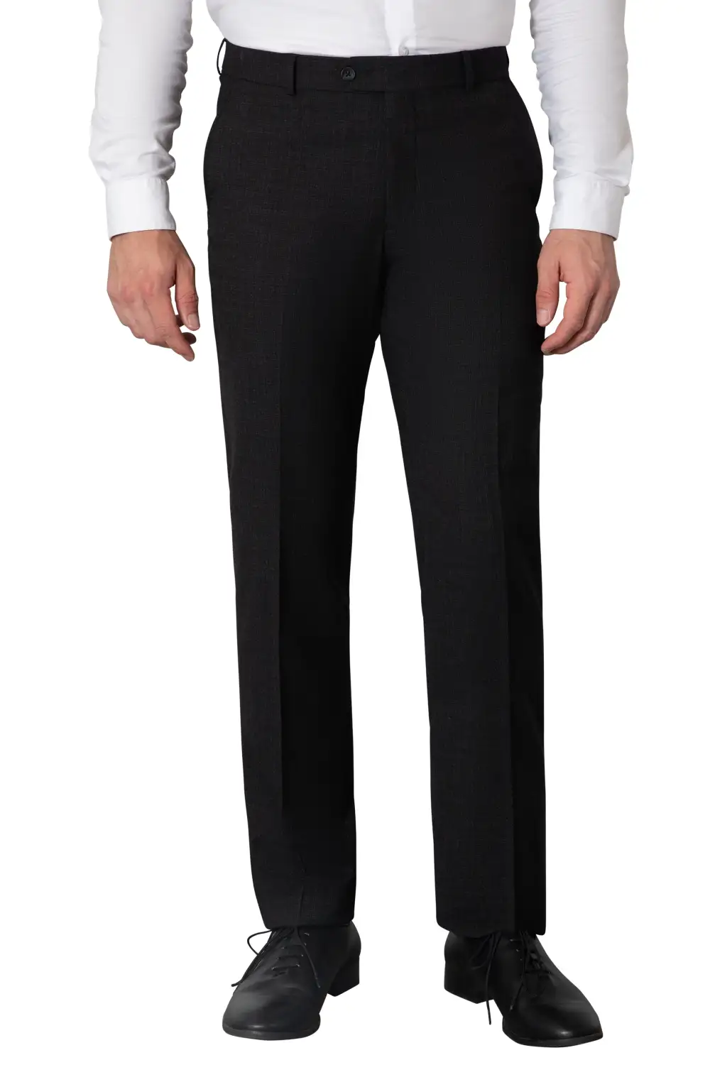Smart Flat Front Regular Rise Traditional Fit Trousers
