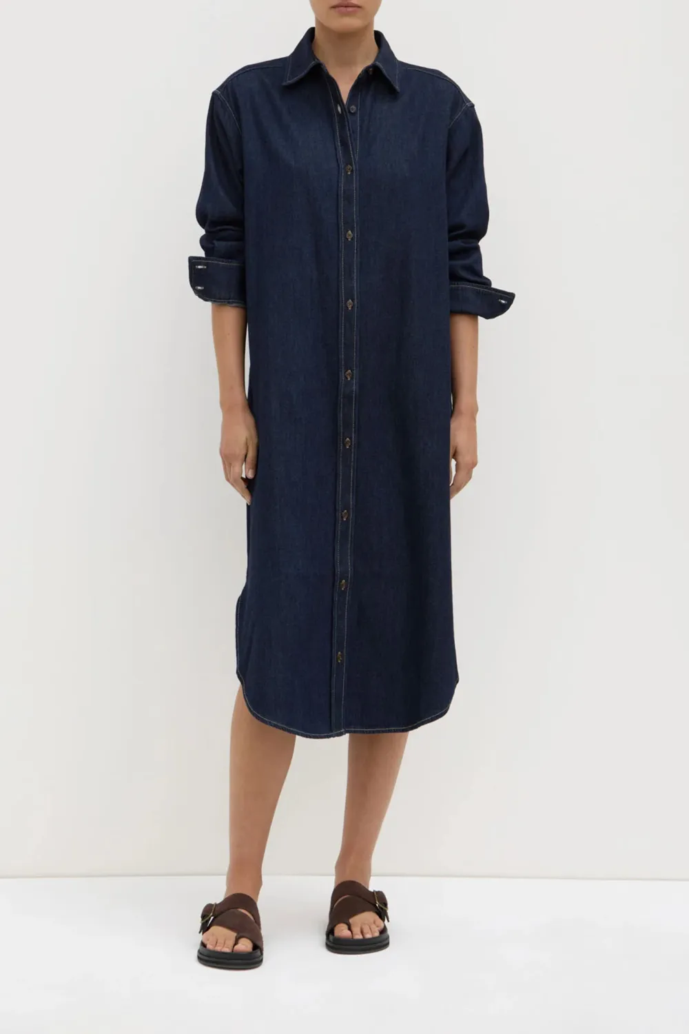 Recycled Cotton Mid Length Shirt Dress