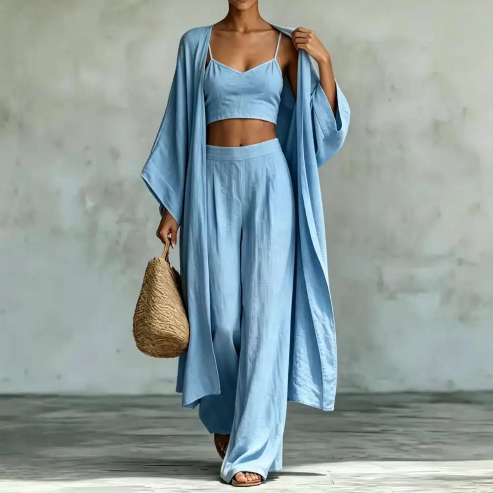 Refined Wide-Leg Long-Sleeve Women's Matching Set
