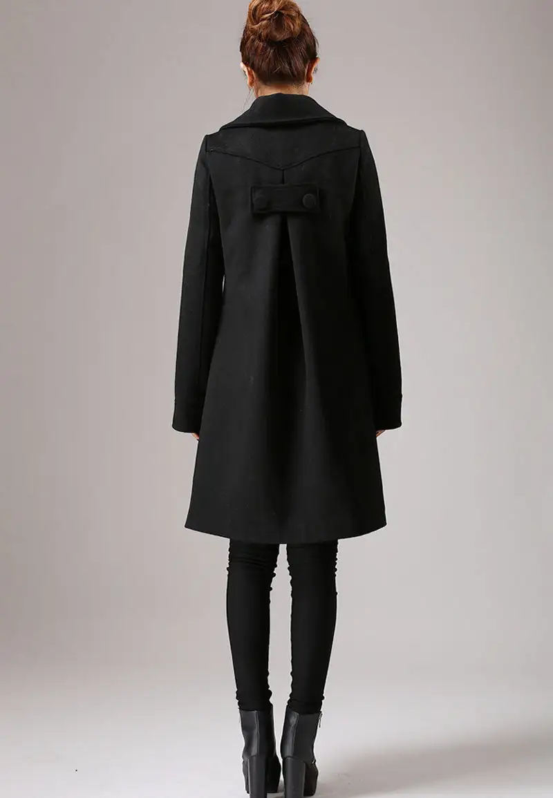 Wool Blend Tailored Double Breasted Coat