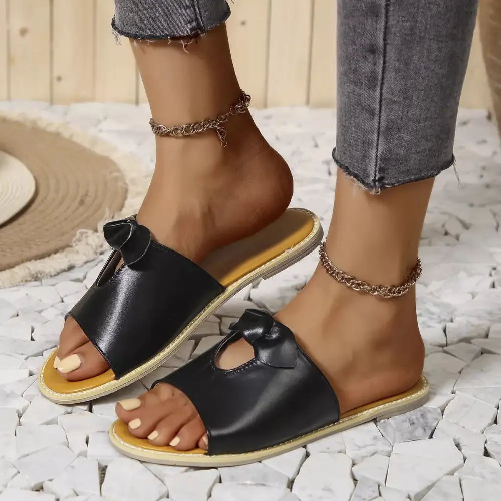 Relaxed Open-Toe Flat Sandals