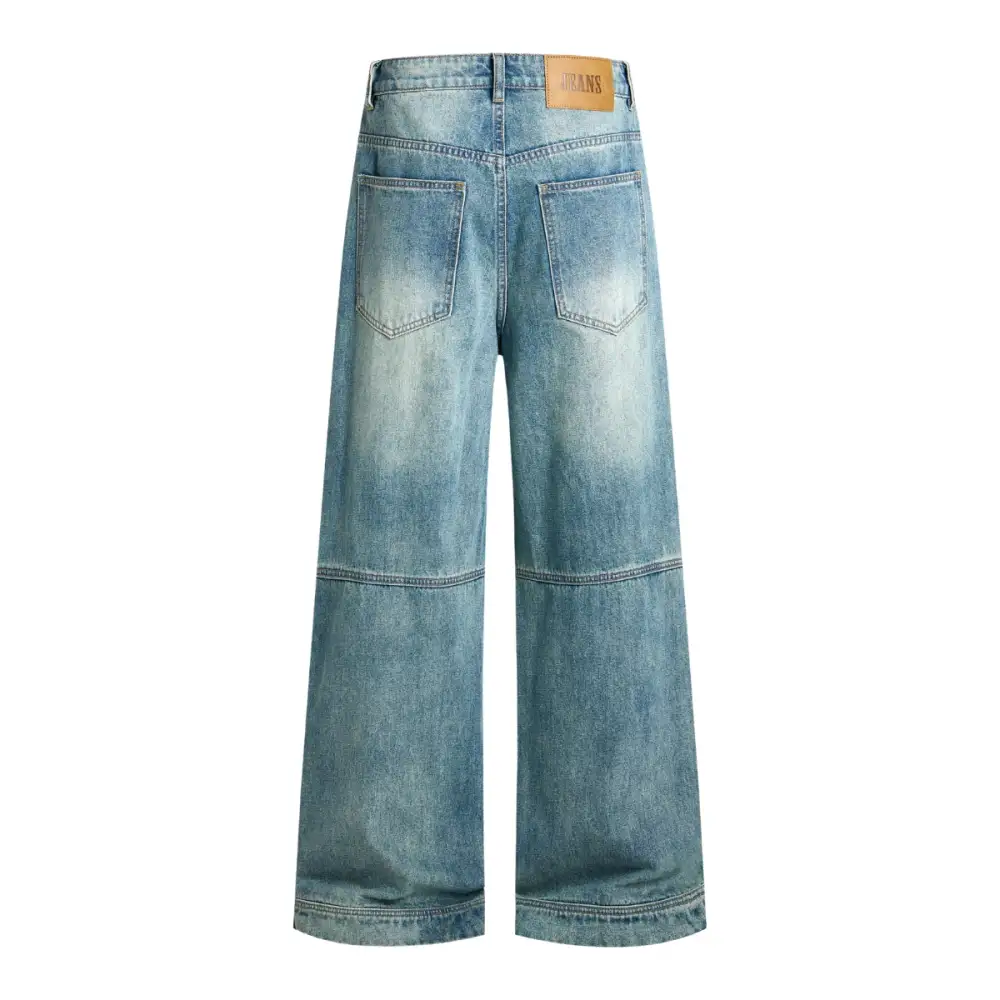 Baggy Pocket Washed Denim Jeans
