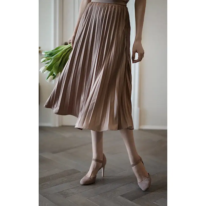 Relaxed Boutique Everyday Casual Pleated Skirt