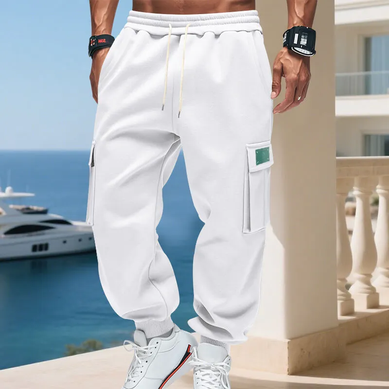 Men's Cargo Jogging Pants Pockets Waistband Cargo Pants