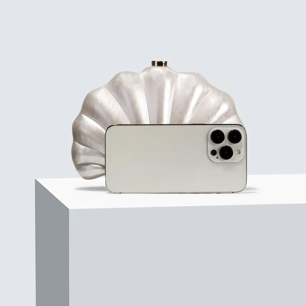 Structured Curved Clutch Bag