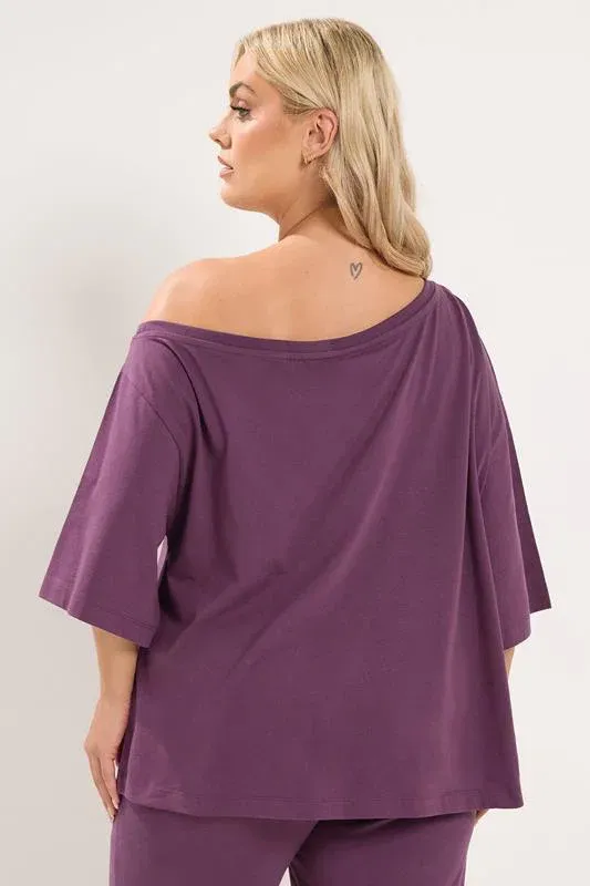 Purple Off Shoulder Tee