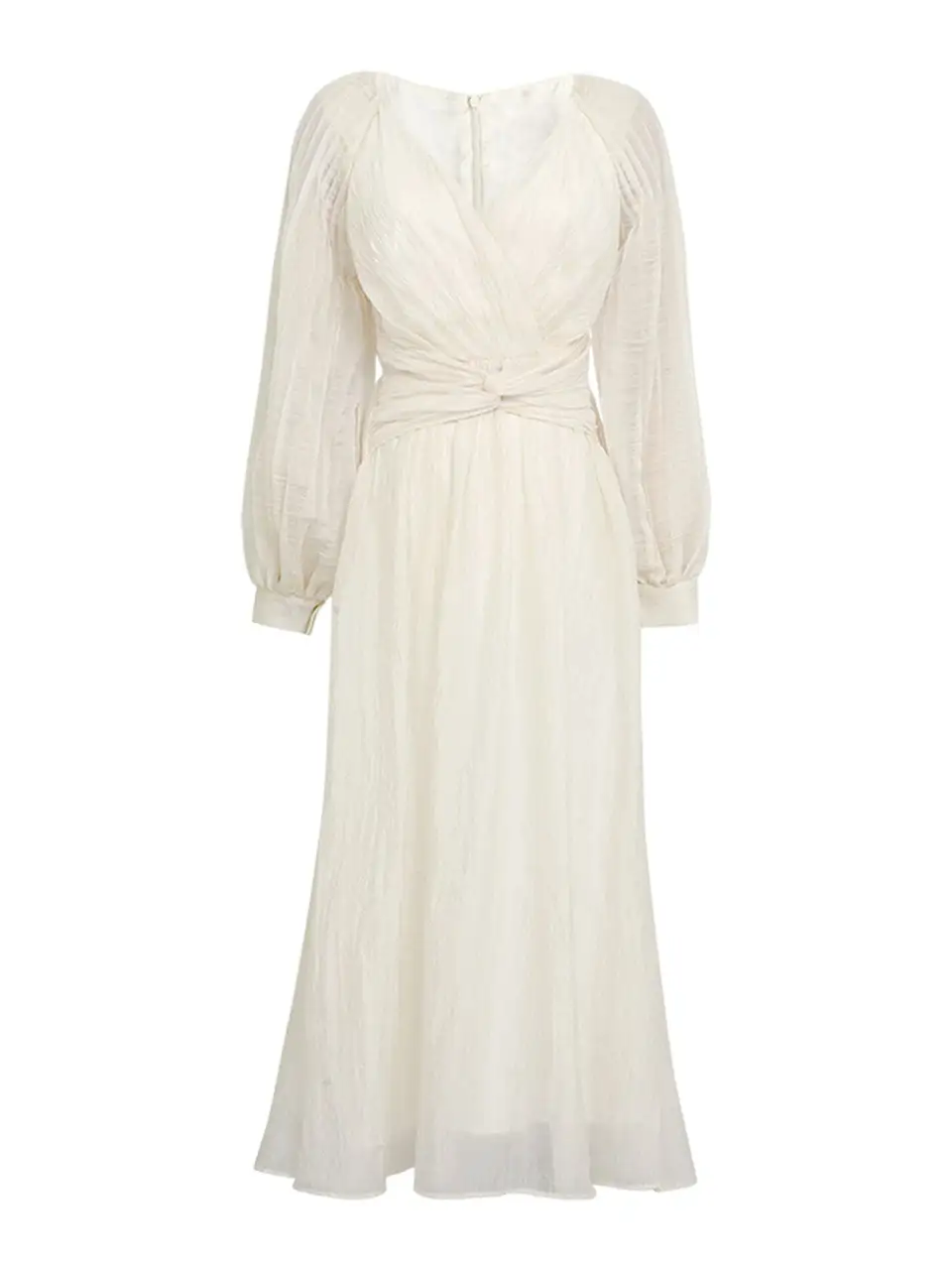 Bow V Neck Swing Swing Dress