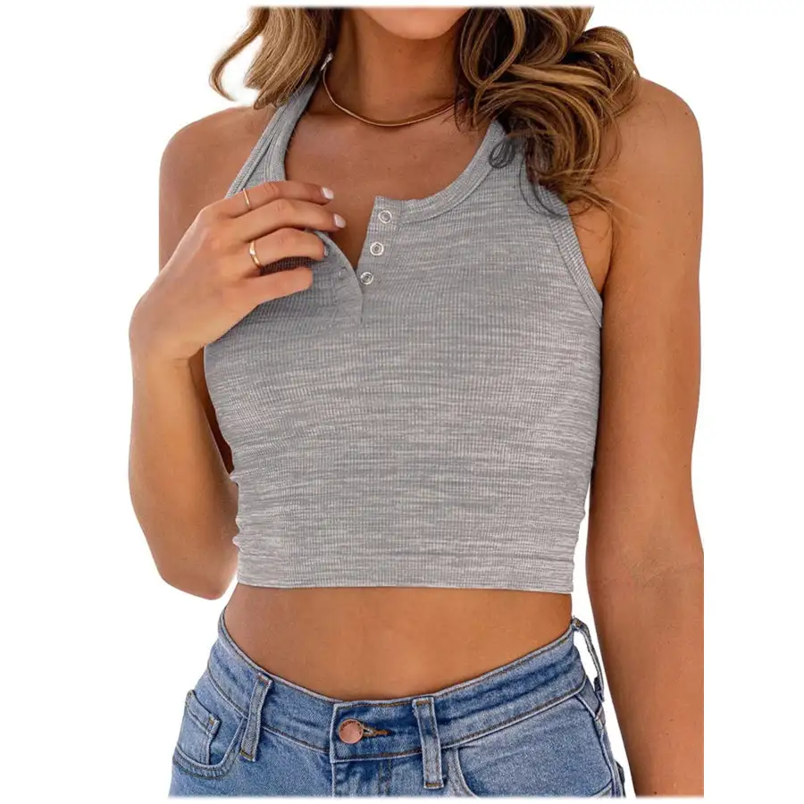 Full Size Ribbed Scoop Neck Cropped Tank
