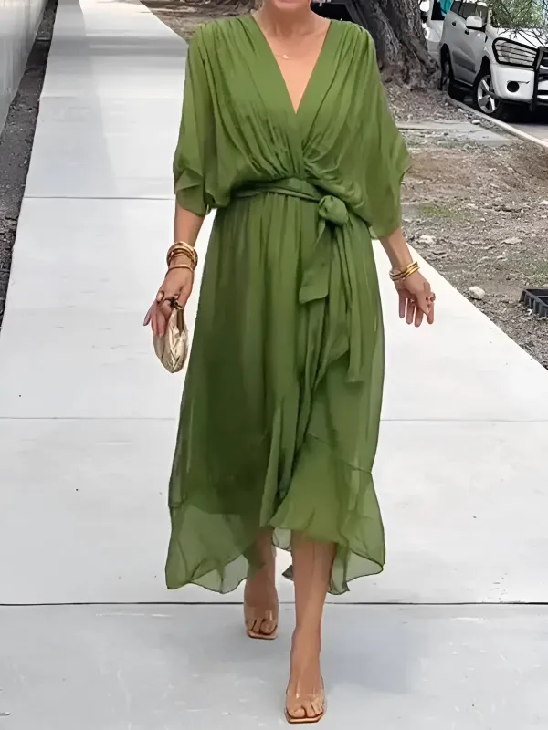  Wrap Midi Soft Dress