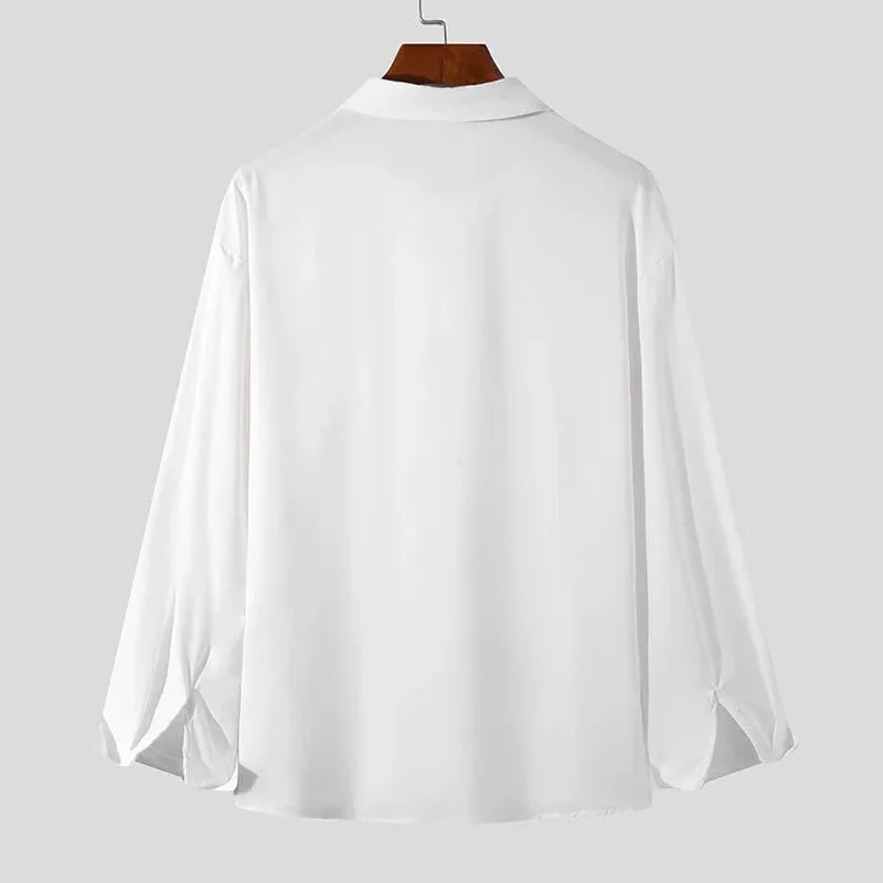 Loose Solid Color Long Sleeve Shirt