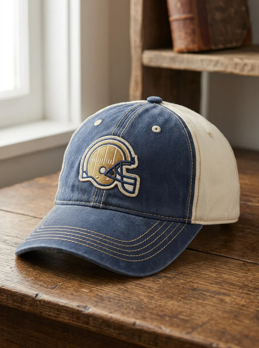 Unisex Classic Football Fan Gold Helmet Embroidered Baseball Cap