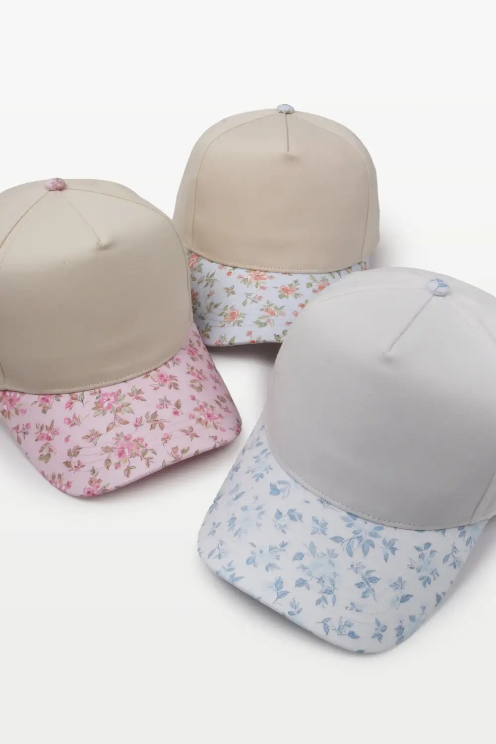 Floral Print Two Tone Baseball Cap