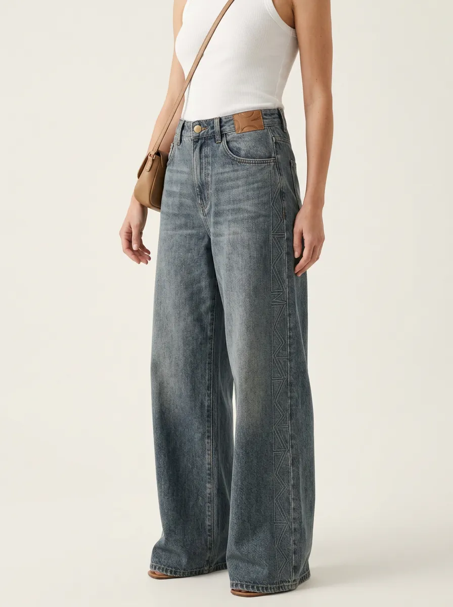 Women's Wide Leg Casual Denim Jeans