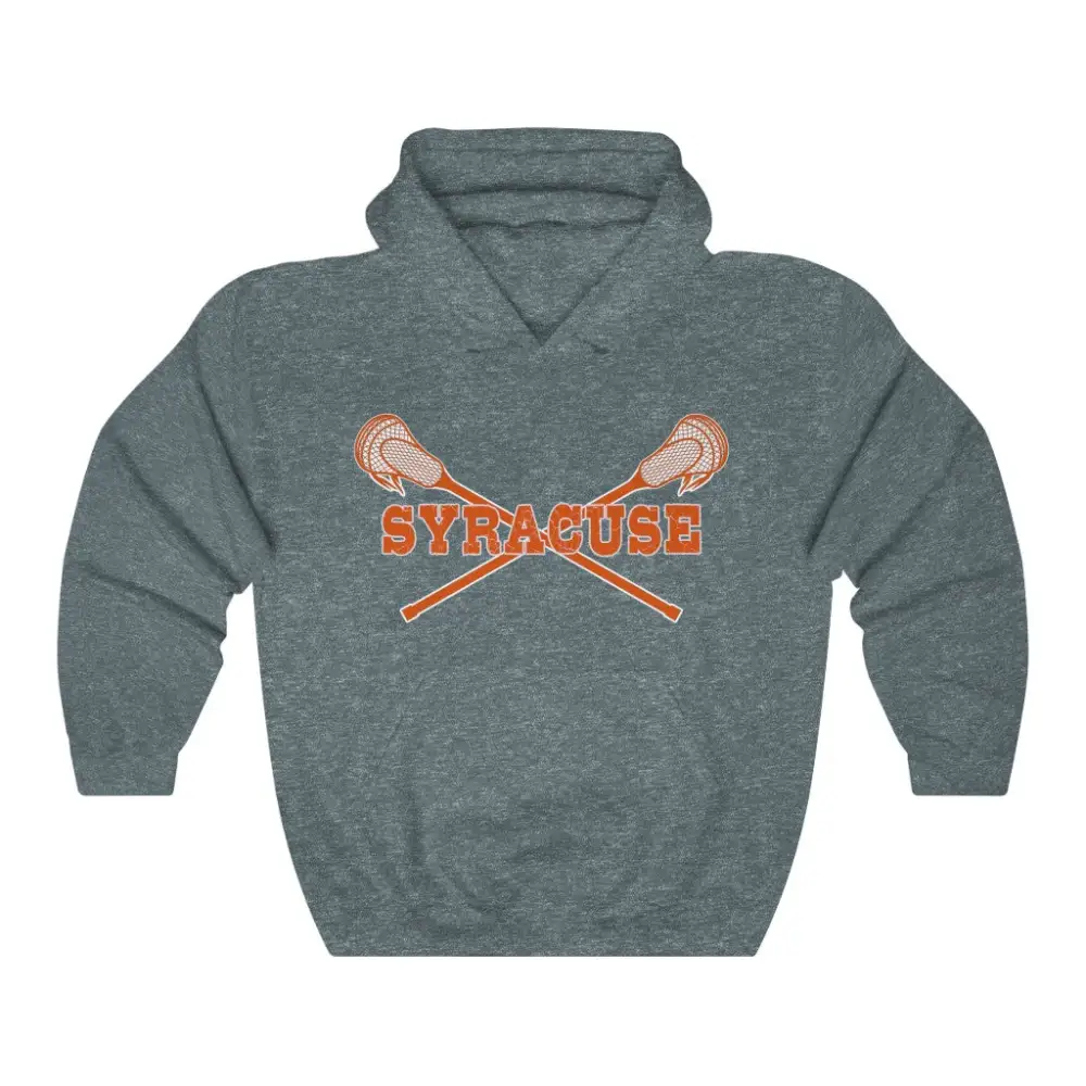 Soft Fleece Crossed Sticks Lacrosse Graphic Pullover Hoodie