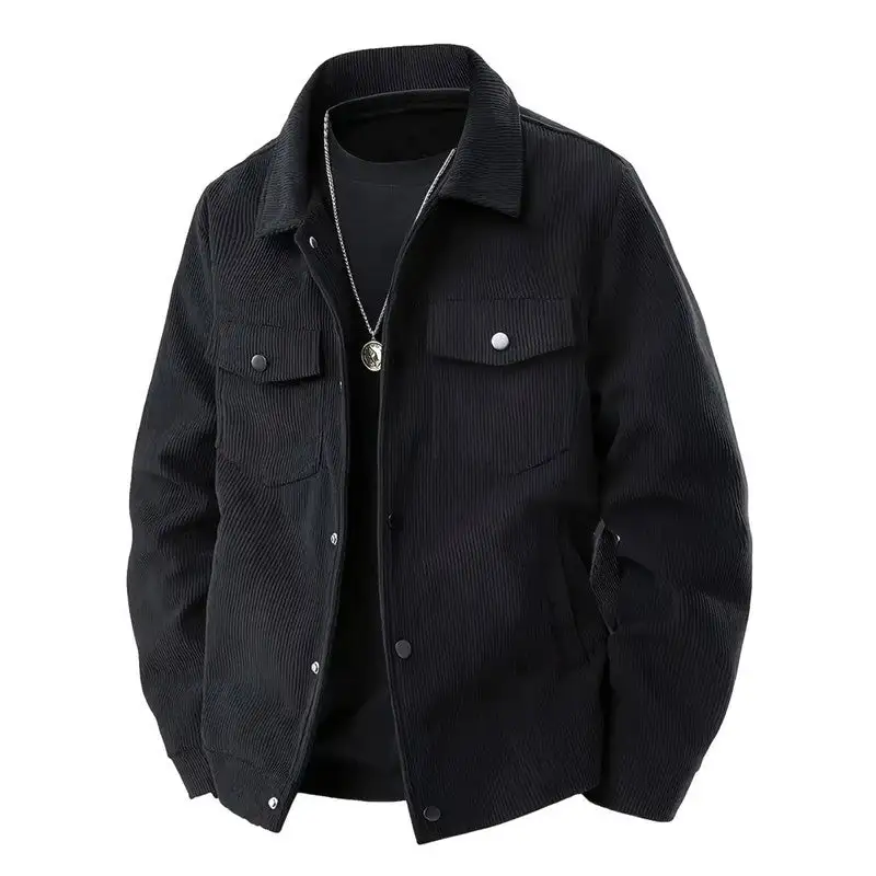 Lapel Corduroy Relaxed Outerwear Coat