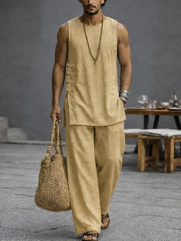 Cotton Tank Top & Pants Set