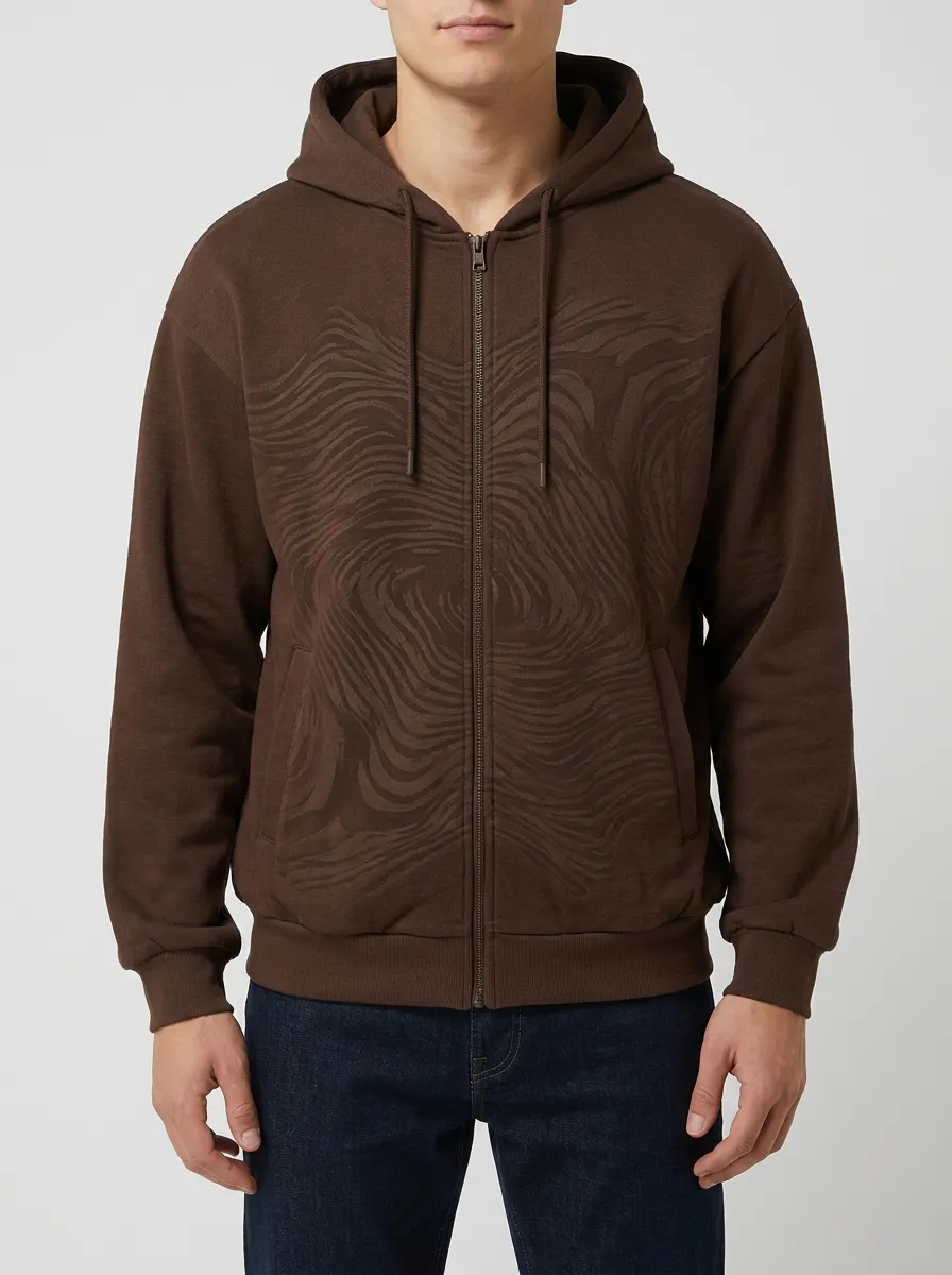 Men's Abstract Swirl Graphic Full-Zip Hoodie