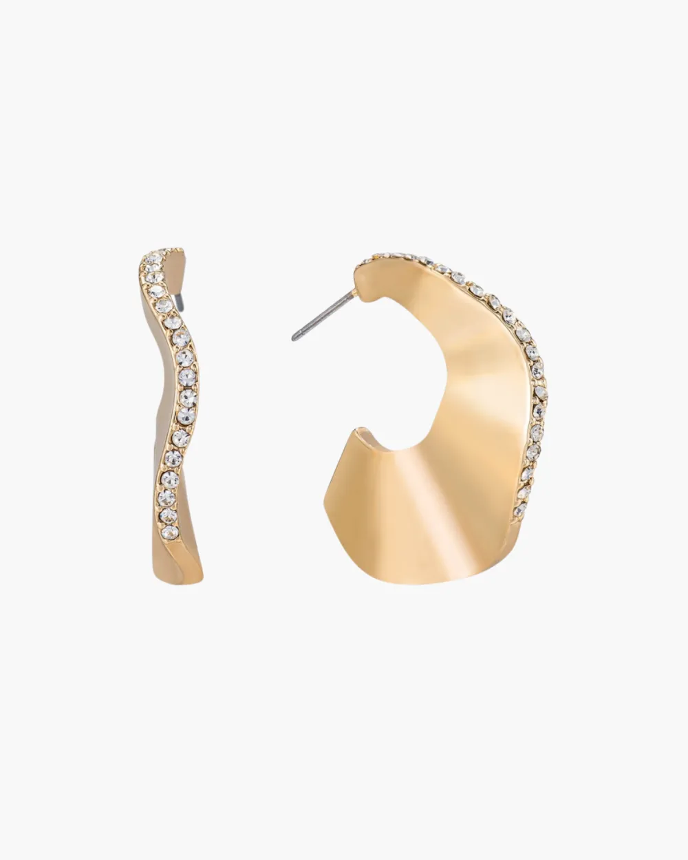 Ripple Pave Hoop Earrings