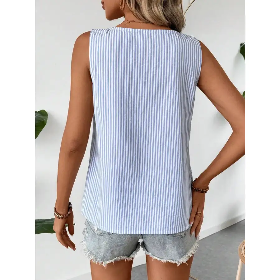 Decorative Button Asymmetrical Tank