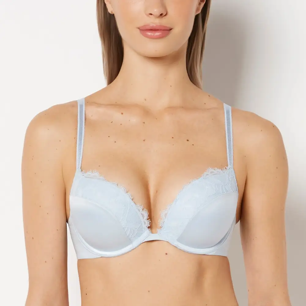 Push Up Plunge Bra With Afterglow Lace Details