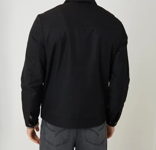 Men's Black Water-Resistant Lightweight Zip Jacket