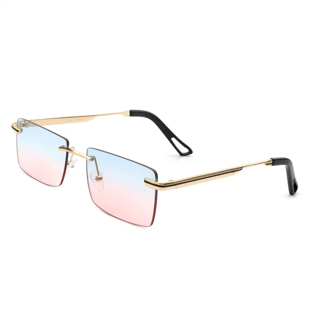 Smooth Rectangle Rimless Frame Sunglasses