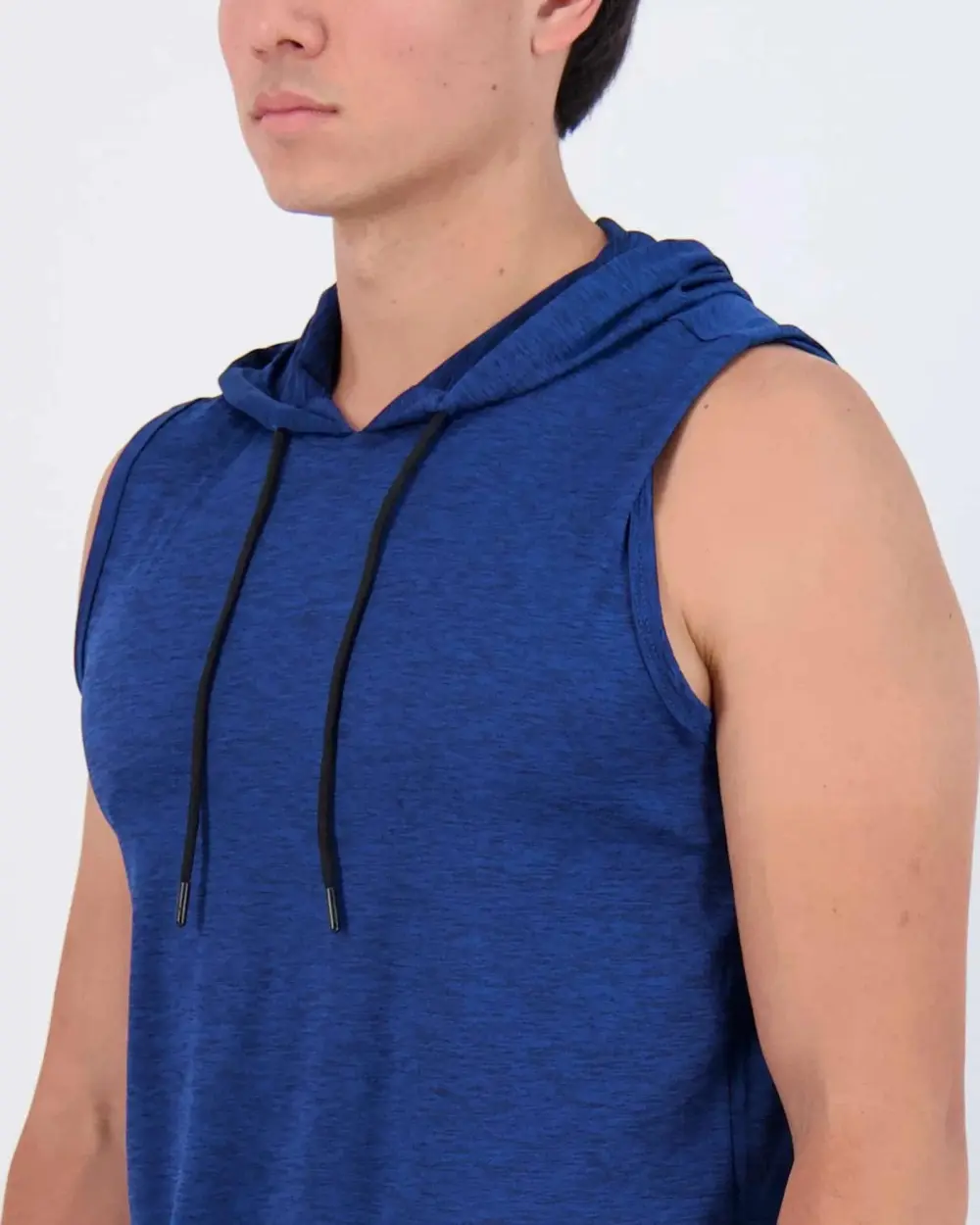 Men's Dry-Fit Active Hooded Tank Top Workout Drawstring Top (Available in Big & Tall)