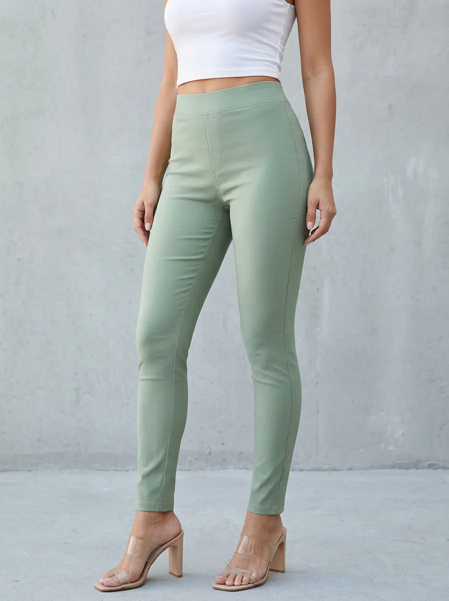 Relaxed High-Stretch Mid-Rise Mid-Rise Stretch Pants
