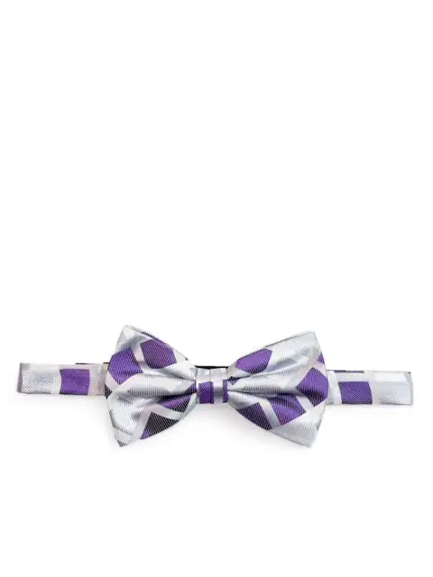 Sleek Checkered Silk Bow Tie