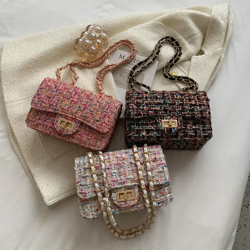 Structured Faux Leather Chain Strap Crossbody Bag