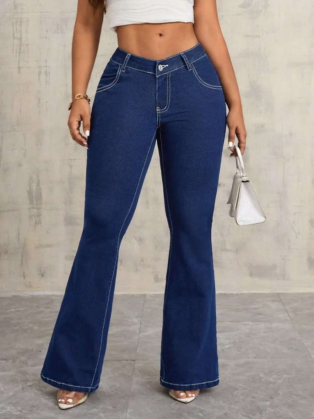 Flared Jeans Pocket Denim