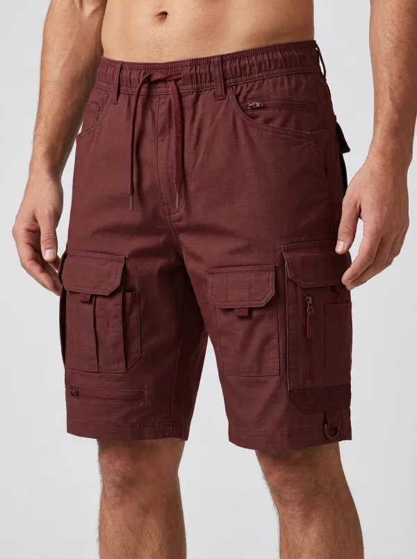 Men's Drawstring Waist Elastic Waist Cargo Shorts