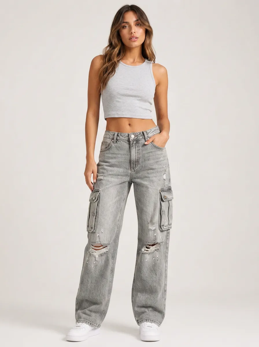 Soft Washed Distressed Jeans