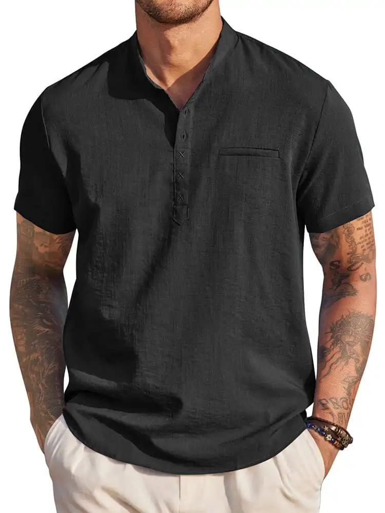 Soft Weave Henley Woven Shirt