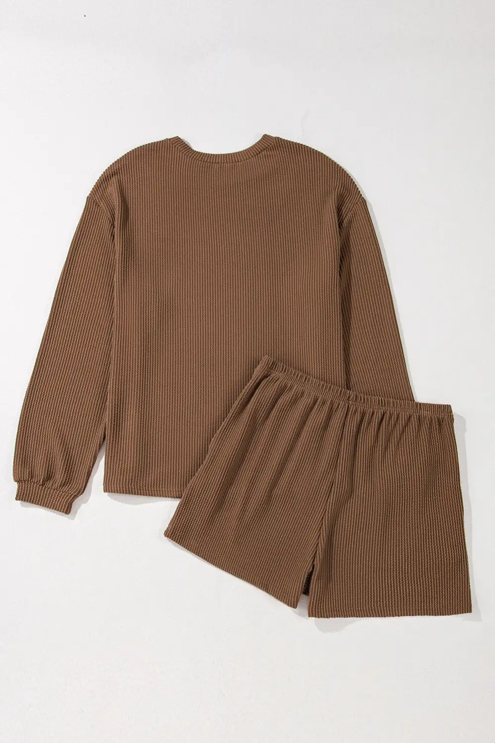 Ribbed Long Relaxed Shorts Lounge Set Comfort