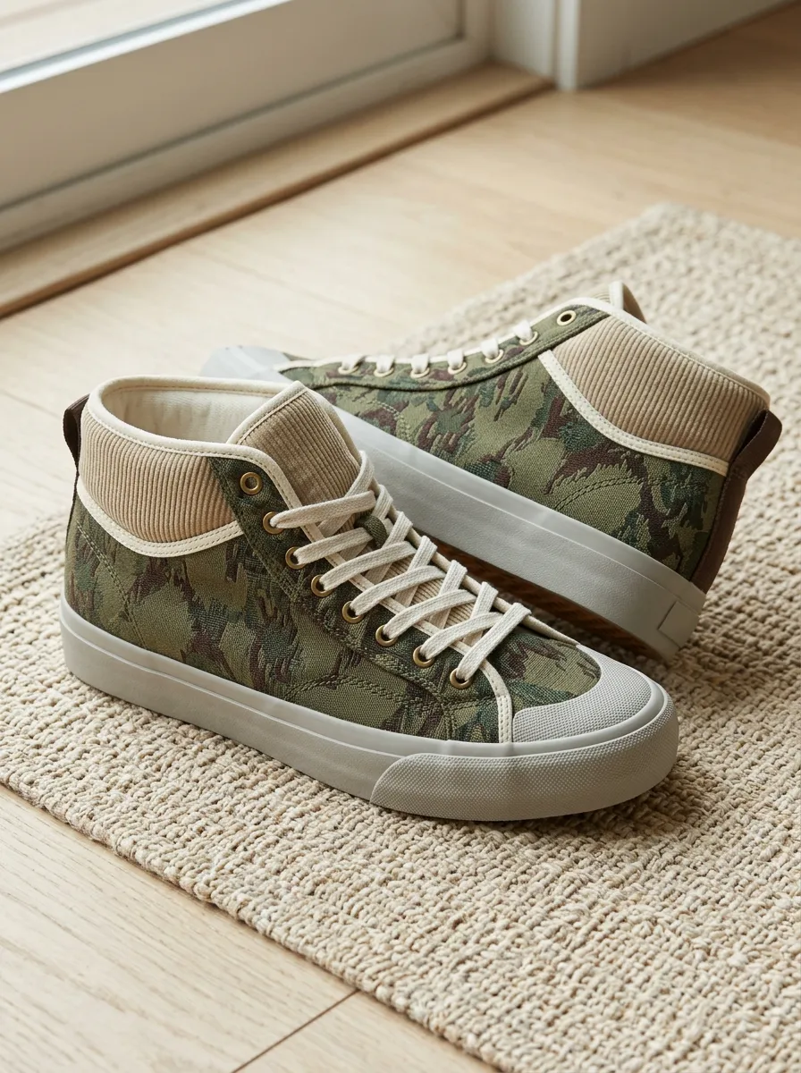 Women's Camouflage Pattern Printed High Top Sneakers