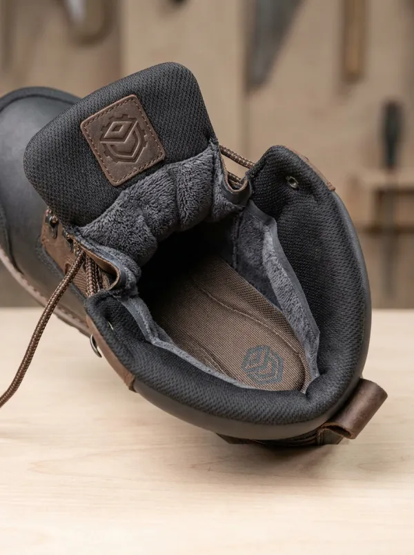Trail-Ready Leather-Look Workwear Men's Waterproof Work Boots