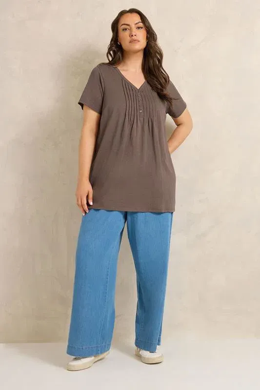 Mocha Brown Henley Top