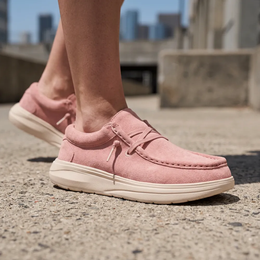 Soft Suede Comfort Lace Up Walking Shoes For Women
