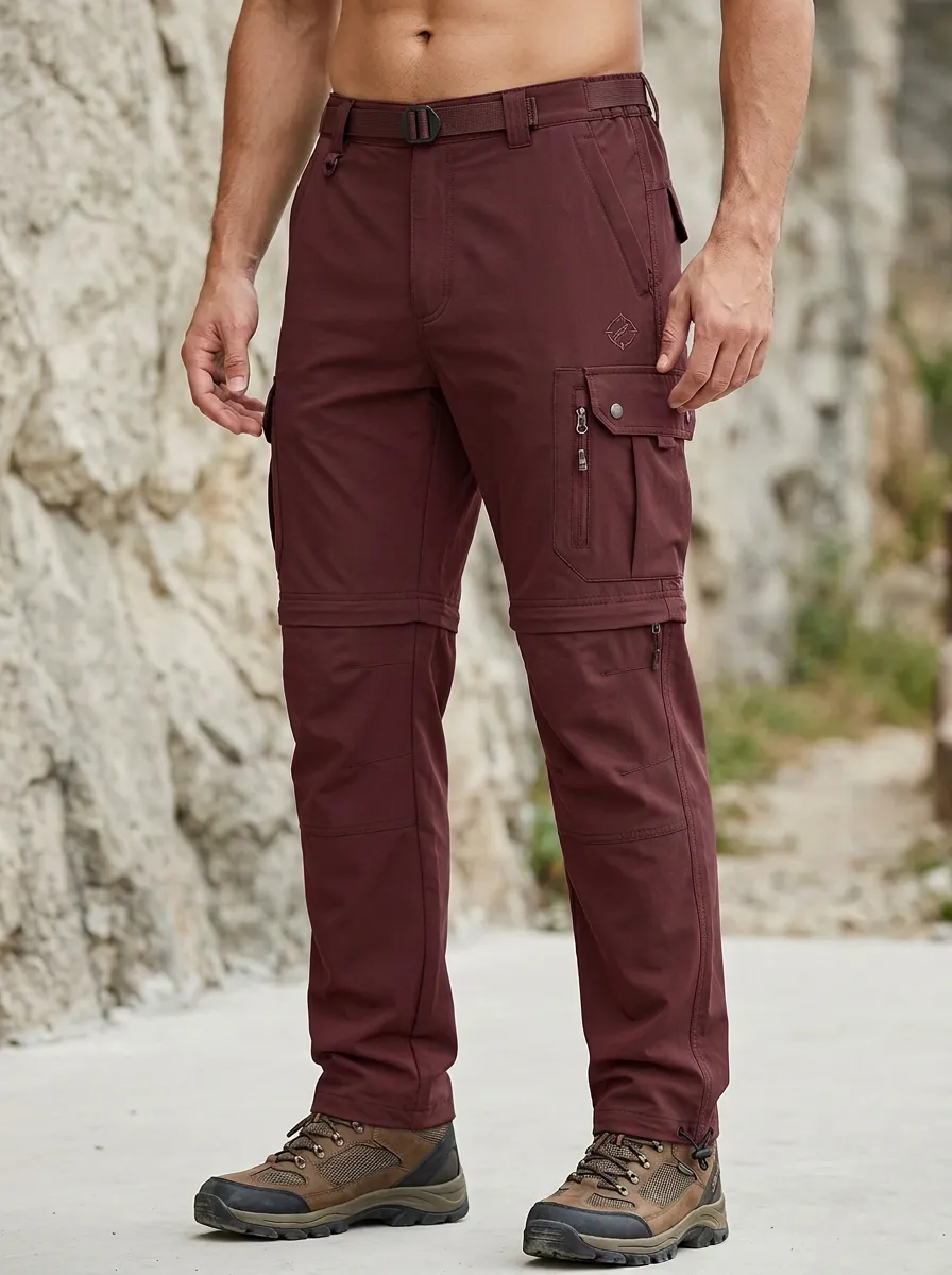 Men's Outback Outdoor Multi-Pocket Waterproof Zip-Off Tactical Cargo Pants